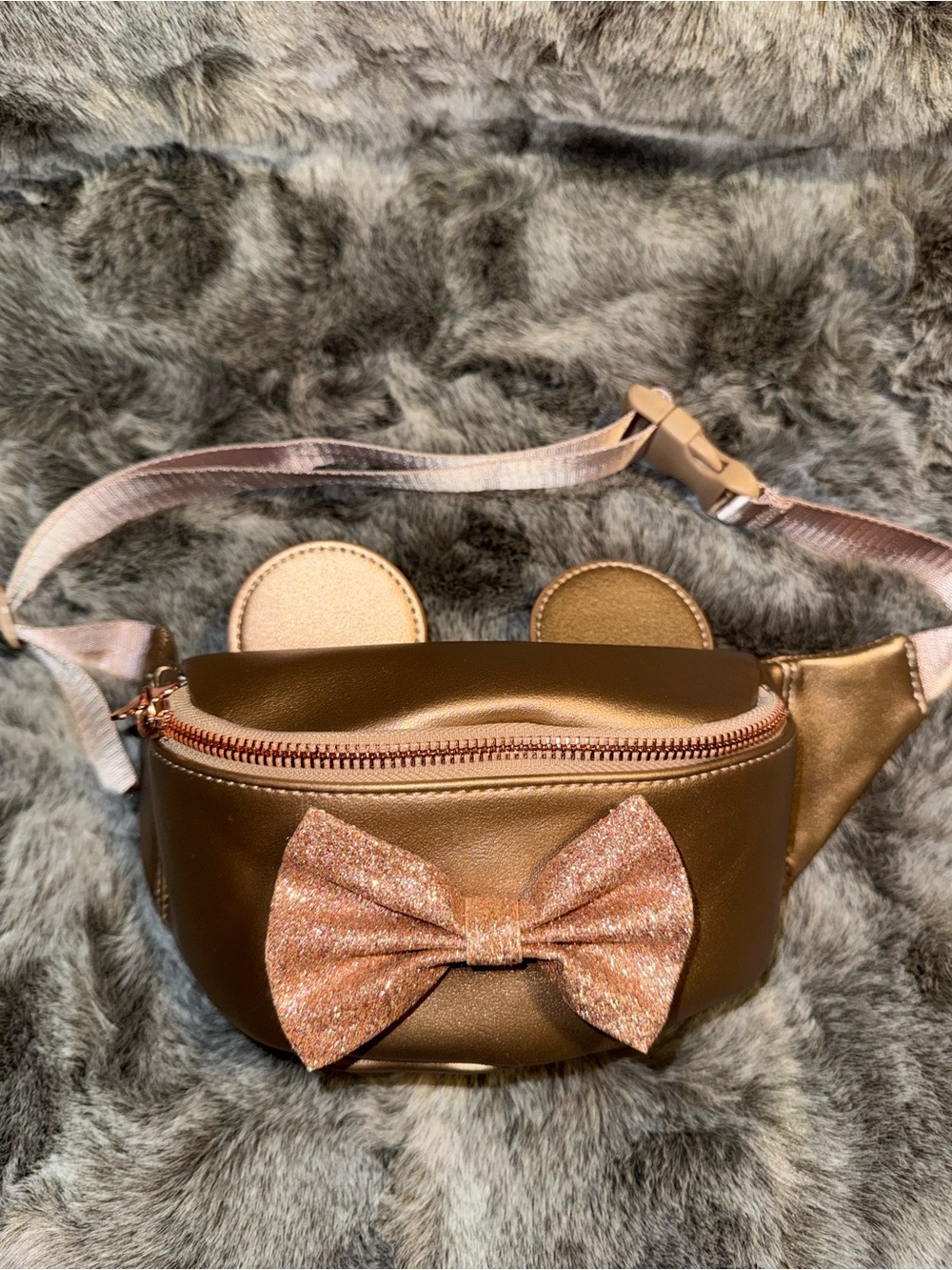 Disney Loungefly Metallic Brown Bow Belt Bag